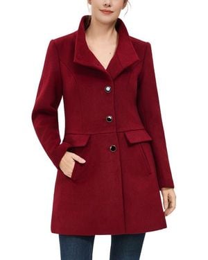 Kimi + Kai Olivia Wool Blend Walking Coat - Red