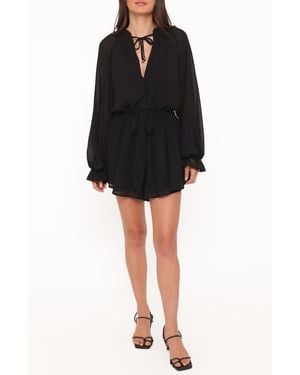 Petal & Pup Michelle Long Sleeve Romper - Black