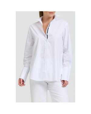 SHIRTY Elodie Stripe Cotton Button-Up Shirt - White