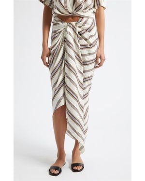A.L.C. Rhodes Stripe Linen Blend Skirt - Natural