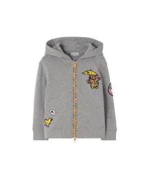 Burberry Rain Bear Cotton Zip Hoodie - Gray