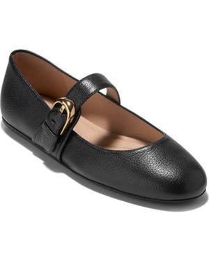 Cole Haan Grand Ambition Alissa Mary Jane Leather Flat - Black