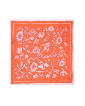 Liberty Mono Muse Silk Square Scarf - Orange