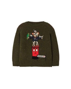 Burberry Postbox Bear Wool Cashmere Sweater - Green