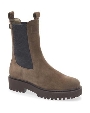 Brunello Cucinelli Monili Tab Lug Sole Chelsea Boot - Brown