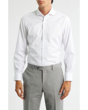 Eterna Slim Fit Non-Iron Cotton Twill Cover Shirt - White