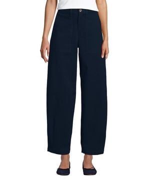 Lands' End High Rise Barrel Leg Chino Pants - Blue