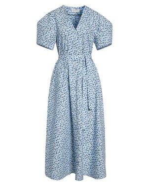 Marimekko Taivut Pikku Vikuri Ditsy Floral Cotton Midi Dress - Blue