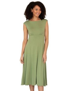 Alie Street London Luna Boat Neck Sleeveless Midi Dress - Green