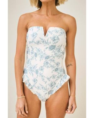 Hermoza Abigail Strapless One-Piece Swimsuit - Blue