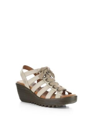 Fly London Litu Strappy Platform Wedge Sandal - Gray