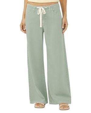 Silver Jeans Co. Beach Wide Leg Drawstring Jeans - Green