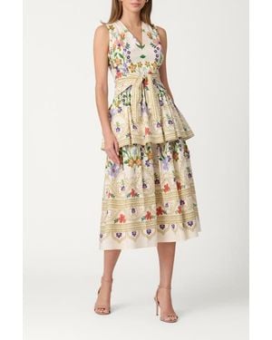 Shoshanna Hither Floral Upton Dress - Natural