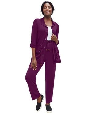 Jessica London 2 Piece Stretch Knit Cargo Set - Purple