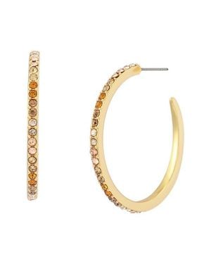 Kurt Geiger Pavé Medium Hoop Earrings - Metallic