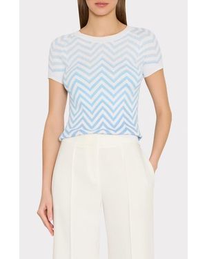 MILLY Kaira Metallic Stripe Sweater - Blue