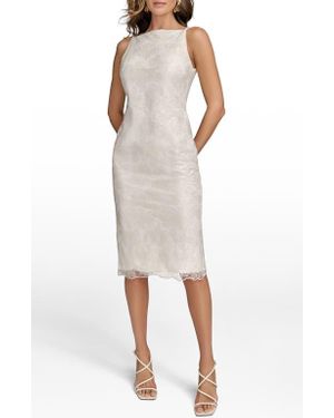 Donna Karan Embellished Sheath Dress - White