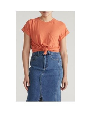 UNIVERSAL STANDARD Light As Air Short Sleeve T-Shirt - Blue