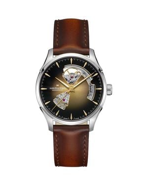 Hamilton Jazzmaster Open Heart Automatic Leather Strap Watch, 40Mm - Black