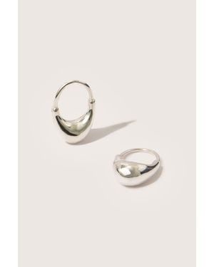Otiumberg Sterling Roscida Drop Hoop Earrings - Natural