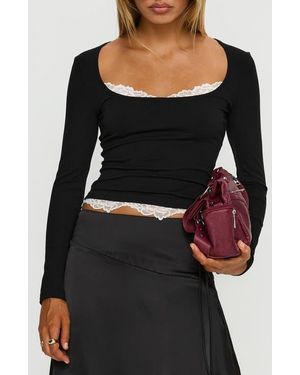 Princess Polly Falling Through Lace Detail Top - Black