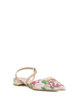 Dune Command Pointed Toe Flat - White