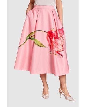 Coast Satin Midi Skirt - Pink