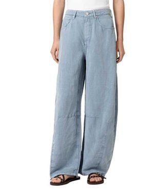 AllSaints Jett Wide Leg Pull-On Pants - Blue