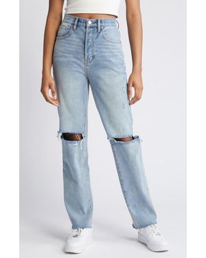 PacSun Ripped High Waist Dad Jeans - Blue