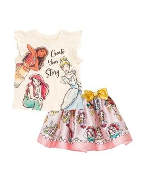 Disney Princess 2-Piece Sleeveless Top And Skirt Set - Pink