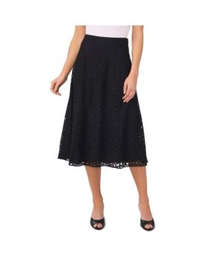 Cece Floral Lace Skirt - Black