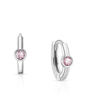 Tiny Blessings Sterling 9Mm Birthstone Huggie Hoops Earrings - Blue