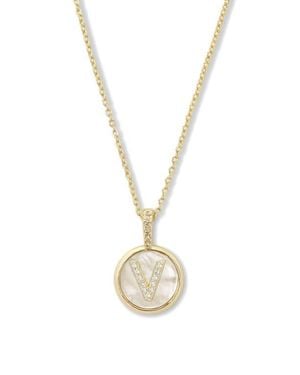 Melinda Maria Baby Love Letters Initial Pendant Necklace - Metallic