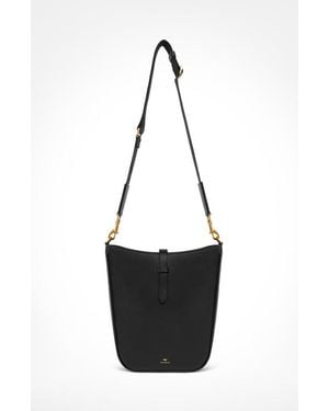 Aviteur Gigi Signature Weave Calfskin Shoulder Bag - Black