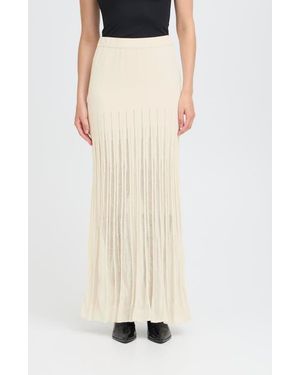 Ichi Ihboston Sk2 Knit Maxi Skirt - Natural