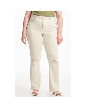 Bayeas Emily High Waist Distressed Flare Leg Jean - Natural