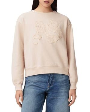 AllSaints Insignia Pippa Relaxed Fit Cotton Sweatshirt - Blue