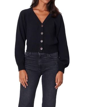 Paneros Clothing Greta Cropped Cotton Cardigan - Black