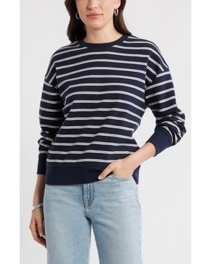 Caslon Stripe Pullover Sweatshirt - Blue
