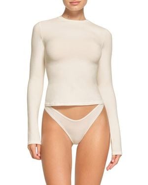 Skims Stretch Cotton Jersey Long Sleeve T-shirt - White