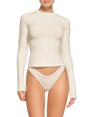 Skims Stretch Cotton Jersey Long Sleeve T-shirt - White