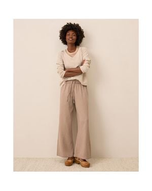Pact Organic Cotton Coastal Double Gauze Split Hem Pant - Natural