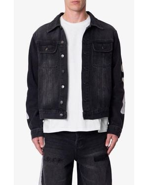 MNML Skeleton Denim Trucker Jacket - Blue