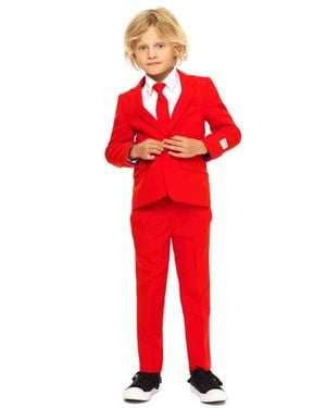 Opposuits Devil Two-Piece Suit With Tie - Red