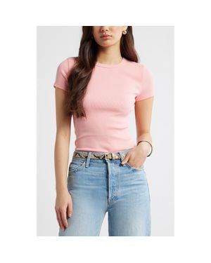 Open Edit Rib Short Sleeve Shirt - Blue