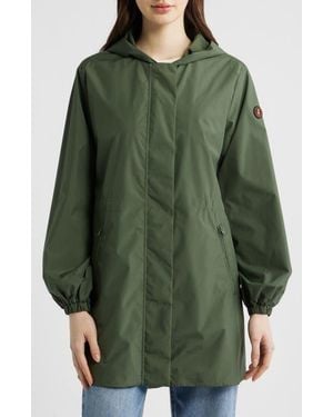 Save The Duck Fleur Water Resistant Hooded Raincoat - Green