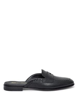 Santoni Granato Leather Mule - Black