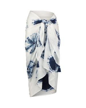 MER ST BARTH Cotton Saline Pareo Tie-Dye - Blue