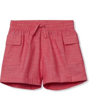 Lands' End Girls Utility Cargo Shorts - Red