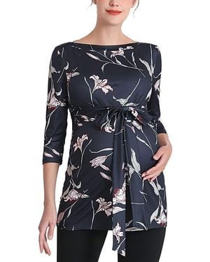 Kimi + Kai Aaira Boat Neck Maternity Top - Blue